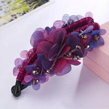 1个优雅女士香蕉夹发饰，街头风马尾辫发夹，防滑时尚简约发饰，扁平爪夹，爪夹，发夹，发卡，发爪，学习用品