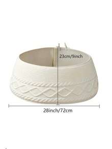 1 pieza Falda de árbol de Navidad de punto grueso de cable - Anillo de punto blanco crema con borde de strass cruzado, ajustable para árboles artificiales/con corona, decoración rústica de granja para días festivos y decoración neutral durante todo el año, adornos navideños, decoraciones navideñas, decoración de invierno para la habitación, decoraciones navideñas para el hogar, regalos de Navidad, decoración navideña