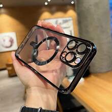 Magnetic Clear For IPhone 17 17 Air 17 Pro 17 Pro Max Case With Camera Lens Protector [Compatible With MagSafe] Luxury Plating Edge Slim Soft TPU Cover Protective Phone Case Compatible With IPhone 13 11 16 Pro Max 15 14 12 X XR XS 7 8 Plus 16e