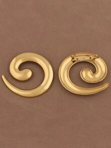 1 szt. Modna broszka ze stali nierdzewnej w kolorze złota i srebra, minimalistyczna, duża, spiralna, wirowa, geometryczna, wirowa szpilka do klapy, odpowiednia do codziennego noszenia przez kobiety - Złoto i srebro - Zobacz 8