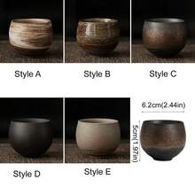 Ceașcă de ceai din gresie, ceașcă Master în stil antic japonez, set de ceai Kung Fu 80ml cană de cafea retro lucrată manual Matcha