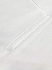 MEN'S Casual Hooded Pullover With I'm Just A (But Like Blue) Bow Letter Graphic - Soft Polyester, Long Sleeve, Front Pocket, Relaxed Fit For All Seasons, Beach Chic Style, Beach Clothes,Fall Hoodies,Men's Fall Clothes,Street Wear,Halloween,Mens Hoodies,Y2k Clothes,Jesus Hoodie,Thanksgiving Day,Nightmare Before Christmas,Christmas - White - View 5