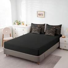 Feelyou 7pcs American Flag Comforter Set,Brown Camouflage Botancial Bedding Set,Include 1 Comforter+1 Flat Sheet+1 Fitted Sheet+2 Pillowcases+2 Pillowsham,For Twin,Full,King,Queen Bed Sizes,Bed In A Bag,Super Soft And Breathable,Easy Care All Seasons,Bed       In A Bag,Wonderful Room Decor,Holiday Gift - Black - View 5