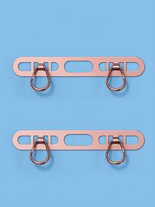 2pcs Metal Ultra-Thin Anti-Lost Backplate, Stainless Steel Clip-On Phone Lanyard Clip, Double Buckle Pad (2 Styles Of Pads Randomly Sent, See Details) - Multicolor - View 14