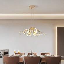 1pc Modern Luxury Gold-Plated Flower LED Color-Changing Crystal Lamp For Living Room, Bedroom, Dining Room, Hotel, No Switch, No Remote Control - Multicolor - View 1