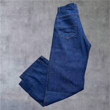 Straight Jeans. Men's Straight Flare Jeans, Vintage Wash, Loose Style, Casual, Fashion, Gray, Retro, Versatile - 深色水洗藍 - 查看 3