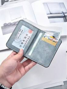 1/2 Peças Carteira de Couro Vertical Ultrafina Masculina, Bolsa de Cartão Minimalista de Dobra Dupla, Textura Semelhante a Camurça, Design de Múltiplos Compartimentos de Cartão, Usado para Armazenamento de Cartão Bancário e de Identificação, Bolsa de Armazenamento de Moedas de Dobra Vertical, Carteira de Cartão, Bolsa de Cartão de Crédito Masculina, Mini Carteira, Capa de Couro Multifuncional Ultrafina para Carteira de Motorista, Capa de Cartão de Identificação com Múltiplos Compartimentos