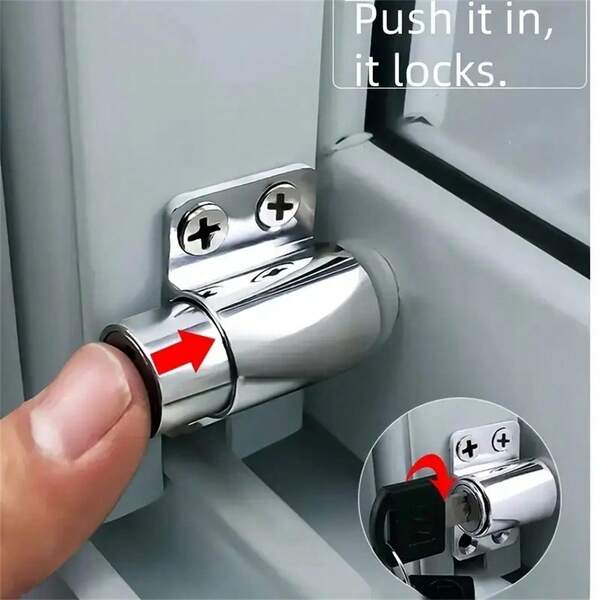 Juego de cerraduras de metal duraderas para ventanas y puertas corredizas con 2 llaves - Incluye cerradura de ventana, cerradura de puerta corrediza y limitador de para protección, fácil instalación