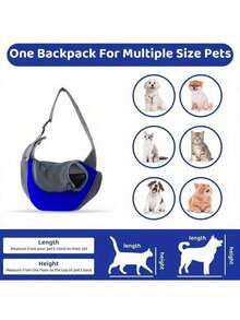 1pc Pet Hammock Carrier, Breathable Mesh Travel Tote Bag, Suitable For Cats & Small Dogs, Lightweight Portable Gear With Airline-Grade Breathable Material