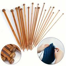 36pcs Bamboo Knitting Needle Set With Ergonomic Grip Handles, 13.7" Single Point Needles In Sizes US 2-10 (2.0-10.0mm), Ideal For Beginners And Adults, Perfect For Sweaters, Socks, Shawls And Scarves - 彩色 - 查看 11