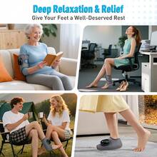 Hailicare Heat & Vibration Foot Massager - Dual Motor Ankle/Calf Massage With 3 Speed Levels, 3000mAh Type-C Rechargeable, Adjustable Strap, Fits Left/Right Feet Multi Functional Heating Pad Suitable For Heating And Vibrating Massagers In Areas Such As Ankles, Calves, Arms, Etc - Grey - View 8