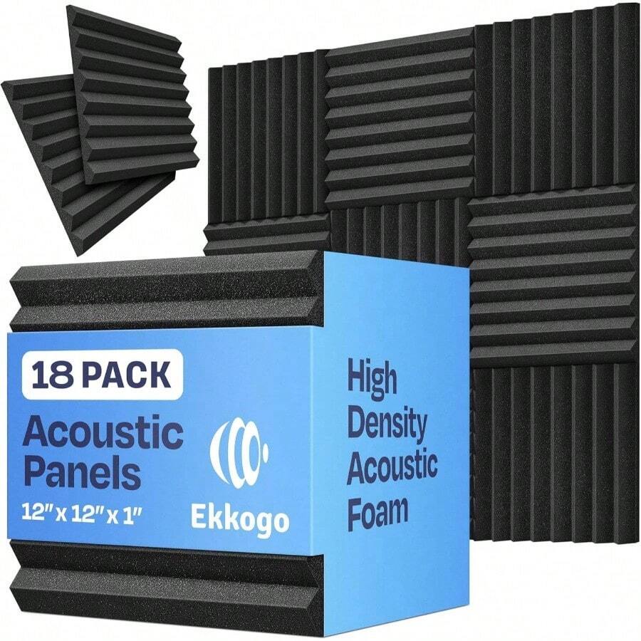 54 - Pack Sound Proof Foam Panels Walls 12X12X1 Acoustic Panels Wedge Style Sound Panels Studio And Home Noise Reduction - Gói 18 miếng 1″x12″x12″ - Xem 1