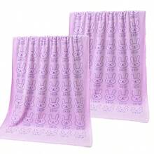 1pc/2pcs Soft & Absorbent Microfiber Pet Towel, Cute Paw Print, Bone, Bear, Rabbit Design, 50cm*100cm, Quick Drying, Cartoon Print Pet Bathing Towel, Ideal For Drying Cats, Dogs, Pet Grooming - Multicolor - View 19