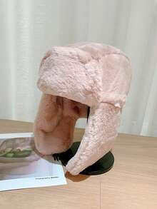 قبعة رجالية من الفرو الاصطناعي، قبعة شتوية روسية مع إبزيم، قبعة دافئة للشتاء للتزلج والدراجات، مع أذرع واقية للأذن