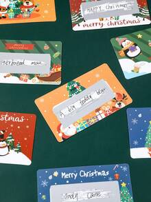 20/40pcs Christmas Scratch Cards,DIY Christmas Scratch-Off Gift Cards,Creative Christmas Party Supplies,Christmas Surprise Gift Cards,Christmas Holiday Party Event Props,Party Game Prize,2025 Christmas Decoration,Christmas Gift,Xmas Party Favor,2026 New Year Decor Gift