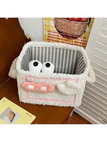 1 pièce Panier de rangement mignon, panier de rangement pour jouets et collations de petits monstres, panier de rangement pliable de grande capacité pour l'organisation et le rangement du bureau, de la chambre, du salon, pour divers articles, décoration de la maison