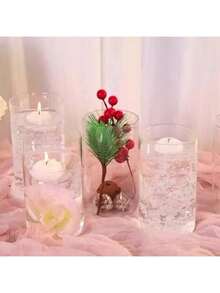 24pcs Transparent Cylinder Vase Set, Glass Vases For Centerpiece Decoration, Modern Floating Candle Holders, Hurricane Candle Holders For Wedding Table Decor Home Decor Room Decor Flower Vase