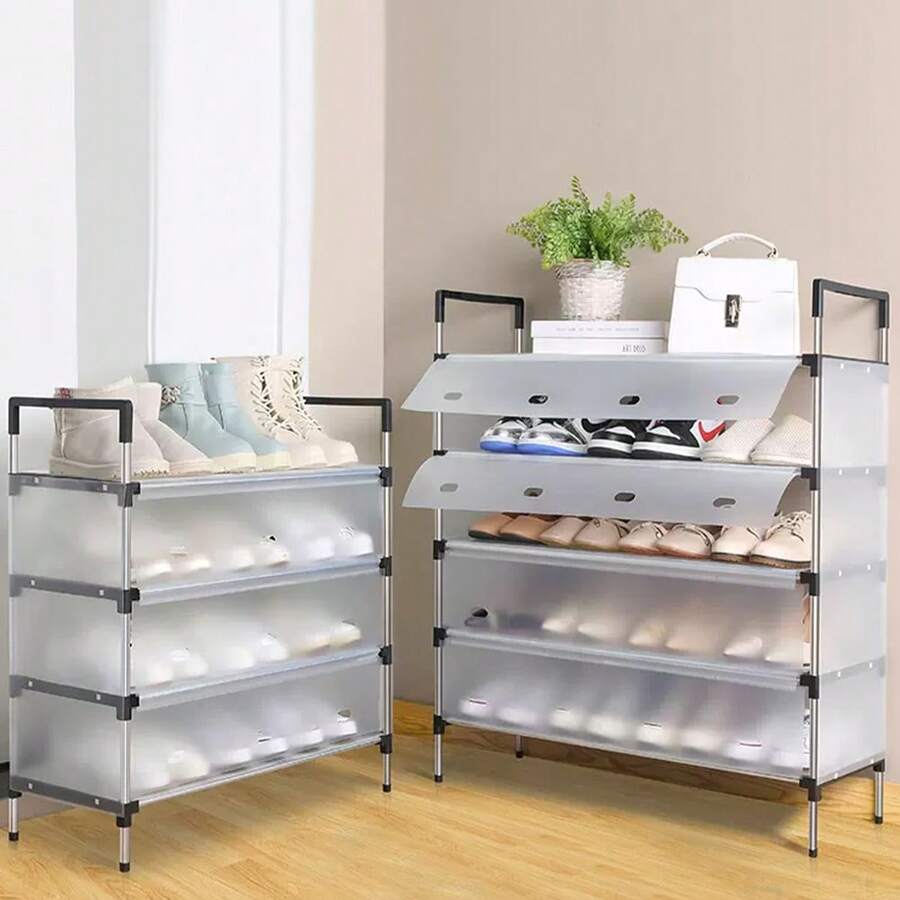 Living And Home 3-Layer Easy Assemble Shoe Rack Cabinet For Home,Saving Space Shoe Storage Shelf Rack,Shoe Storage Organizer(66cm W X 29cm D X 60cm H) - 3-tier White 66cm W X 29cm D X 60cm H - View 1