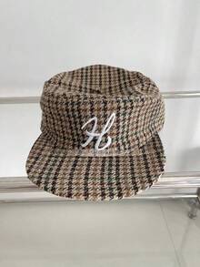 Retro Flat Top Embroidered Letter Hats Casual Versatile Duckbill Leopard Print Flat Brim Baseball Cap For Women And Men