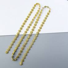 1 pezzo Catena di perle finte in ABS lunga 91cm/35,8 pollici, larga 1,0cm/0,39 pollici, per decorazione di abiti da matrimonio, Natale e feste - Dorato - Visualizzare 3