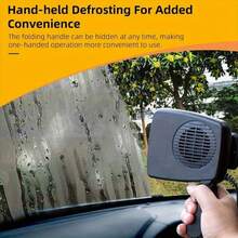 Reletech 1 OmLife 12V-24V Car Heater And Defroster - Fast Heating/Cooling Dual Electric Fan, Compact Handheld Design, Suitable For Cars, Trucks SUV, Winter And Hot Weather - Window Defrosting Device, In Car Temperature Control, Instrument Panel Accessories, Ergonomic Grip Design