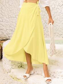 Women's Wrap Skirt With Viscose Lining - Angsa kuning - View 1