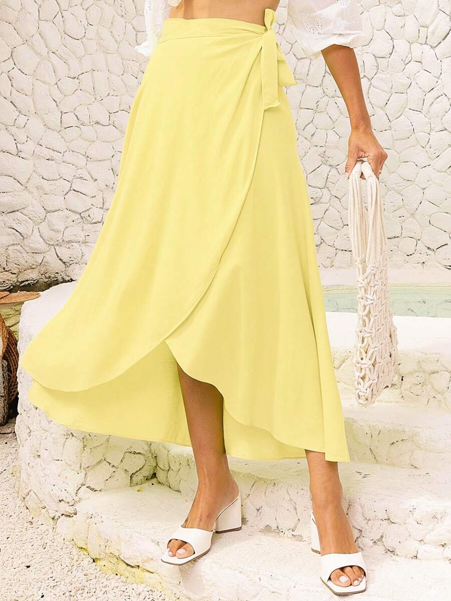 Women's Wrap Skirt With Viscose Lining - Angsa kuning - View 1