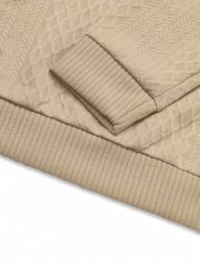 Men's Jacquard Knit Long Sleeve Top, Autumn/Winter Minimalist Stand Collar Undershirt, Solid Crew Neck T-Shirt, Men's Long Sleeve T-Shirt, Holiday Gift For Boyfriend