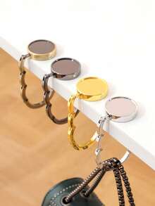 1/2 pièces Crochet de sac créatif, crochet de sac à main, support de rangement pliable, porte-clés portable en alliage, crochet de table. Accessoires de rangement pour sac à la maison. Crochet de rangement portable pour sortie des femmes, crochet pour sac