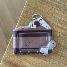 Soporte horizontal para tarjetas de PVC con forma de postre y pastel de dibujos animados, portador de tarjeta de ídolo, tarjeta de comida, tarjeta de identificación estudiantil, colgante de almacenamiento para cámara instantánea