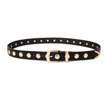 1pc Women's Gold/Silver Punk Y2K Round Rivet Buckle Belt, Versatile Accessory Belt For Daily Wear - Multicolor - View 4