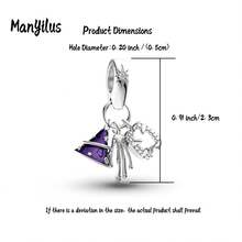 Manyilus Manyilus Original Sterling Silber Halloween Charm Kollektion: Halloween leuchtender Magie Charm, Halloween schwarze Spinnen Charm, Halloween Schloss Charm, Halloween kleiner Teufel Charm, Halloween Fledermaus Charm, Heiliger Glanz Kreuz Charm.