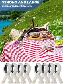 8个装沙滩巾夹、防风防晒床单固定夹、防滑晾衣绳夹、防滑晾衣绳挂钩、床单固定夹、衣夹 - 彩色 - 查看 7