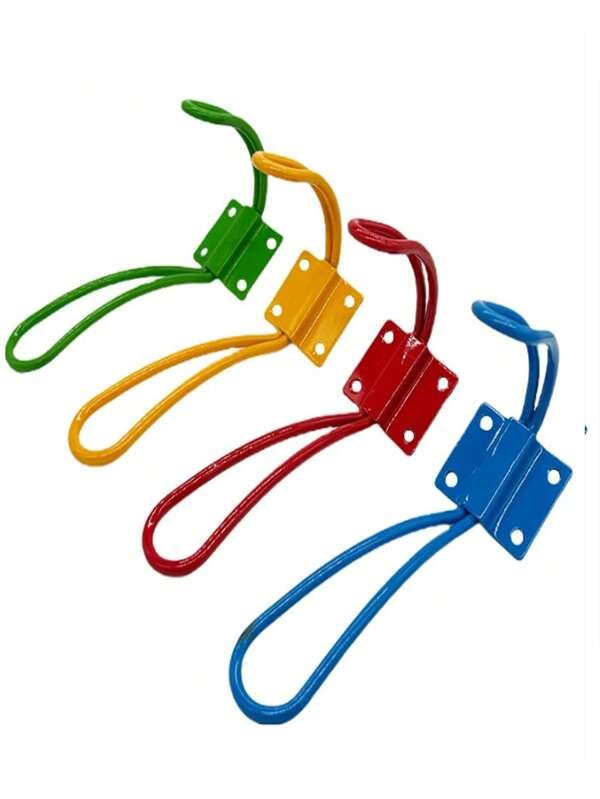 4pcs Colorful Children's Wall Hooks, Easy To Install, Bedroom And Door Decor Coat Rack, Single Hook Behind Door, Kids Hanging Hooks