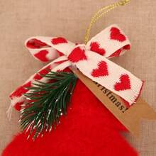 1/3 Stücke Weihnachtsdekoration kleine Glocke Anhänger Schleife Filz Weihnachtsbaum Auto Tür Hängende Dekoration Windspiel Atmosphäre Anhänger