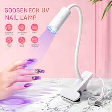 Lâmpada de Unha com Pescoço de Ganso com Clipe USB, Lâmpada de Unha LED UV para Curar Esmalte de Gel, Secador de Unha Giratório de 360° para Uso Doméstico e Salão - Multicolorido - Visão 3