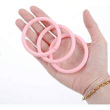 12 Pack Pink Shower Curtain Hooks, Plastic Snap Rings Bathroom, Decorative Round Hangers U2013 Easy Install, No - Slip Closure, Fits Standard Rods - 最初的 - 查看 4
