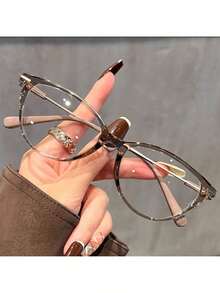 1 件女士复古猫眼框架变色眼镜透明镜片时尚眼镜不锈钢小号窄框，女士简约全框 PC 镜片眼镜，适合所有季节，含眼镜盒 - 彩色 - 查看 4