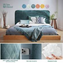 1件纯色加厚床头板套，高弹防尘床头板保护套，亲肤柔软，适用于单人床和双人床