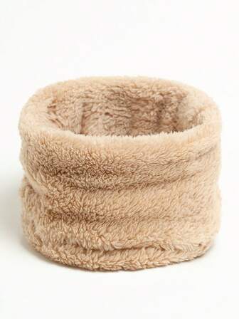 1個 女性用ウィンターマフラー ネックウォーマー(グレー) フェイスマスク ダウニーカラー ラップ 厚手 暖かい レディースファッション 無地 フワフワコーラルベロア ネックスカーフ アウトドア ドレス用マフラー