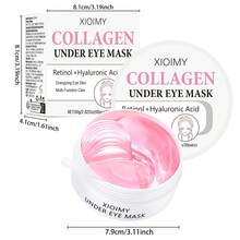 Xioimy 60片胶原蛋白眼贴，含视黄醇+透明质酸，为眼周肌肤注入活力，多功能护理，告别干燥，使眼底肌肤更加容光焕发，低致敏性，适合所有肤质，眼膜