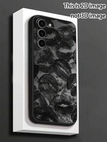 1 carcasă de telefon neagră anti-alunecare, cu design minimalist Tie Dye Ink Lip, compatibilă cu , Honor, Redmi, Galaxy, 12T/13T/14T