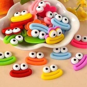 1 pezzo Adesivi divertenti a forma di bocca di salsiccia in silicone morbido, adesivi decorativi (con colla di supporto), adatti per fai-da-te su custodie per telefono, accessori per capelli, lacci di scarpe, gioielli e artigianato, Natale