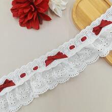 1 قطعة 1 ياردة شريط ملون، مع تريم من الدانتيل بشكل فيونكة، للملابس المصنوعة يدويًا، تغليف صناديق الهدايا، التطريز، الحياكة، حافة الخياطة، اكسسوارات الدانتيل الديكورية، اكسسوارات الخياطة