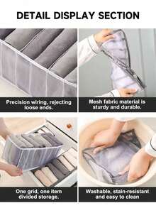 1/3 pièces Boîte de rangement pour sous-vêtements noirs, compartiments de placard de type tiroir, boîte de rangement pour vêtements et chaussettes à maille visuelle, boîte de rangement pour armoire, sous-vêtements, soutien-gorge, économise l'espace familial, peut être utilisée pour l'armoire, la chambre à coucher