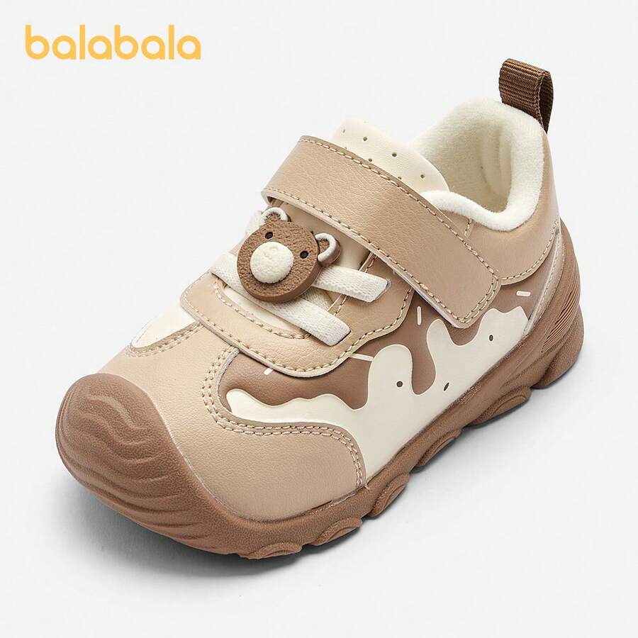 Balabala Kids' First Walk Sneakers, Breathable & Non-Slip Casual Shoes For Boys - White Coffee Color - View 1