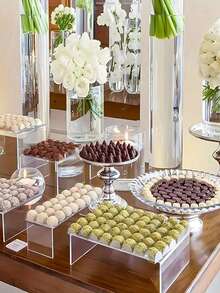 5 款透明亚克力 U 形展示架 - 可重复使用的纸杯蛋糕架，用于甜点、珠宝、婚礼自助餐和派对用品，坚固、可调节且易于组装 - 無色 - 查看 3