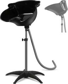 Portable Shampoo Bowl, 270 Degree Rotation Of Hair Washing Basin, Height Adjustable Salon Sink With Drain Hoses For Home Salon Use - màu đen - Xem 1