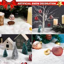 50/100/200g Christmas Fake Snow Decoration- White Twinkles Artificial Flake Fake Snow Powder Filler- Artificial Snow For Christmas Village Decoration DIY Crafts Home Decor Christmas Decorations Room Decor Winter