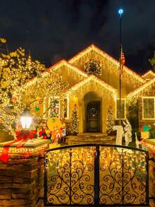 4m/6m/12m Icicle Lights, LED Curtain Lights, Christmas Wreath, Outdoor Birthday New Year Garden Party Patio Wedding Holiday Patio Decor - EU C Type Plug(220-240V) - View 7